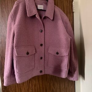 LOFT Women's Mauve Teddy Jacket